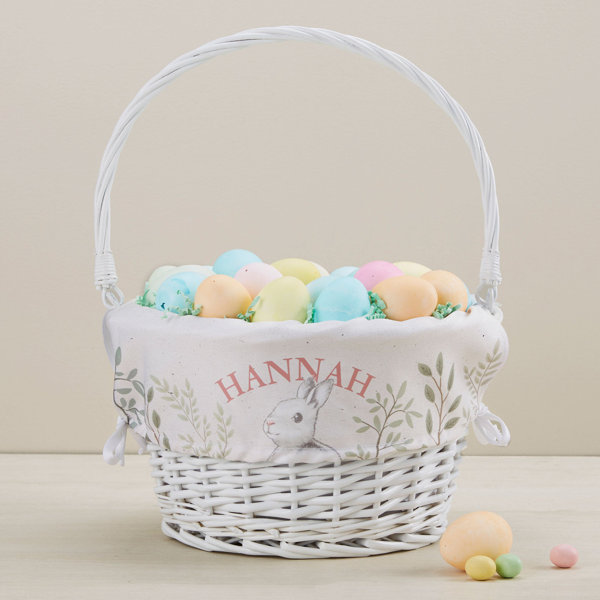 Personalization Mall Mall Easter Bunny Personalized Easter White Basket